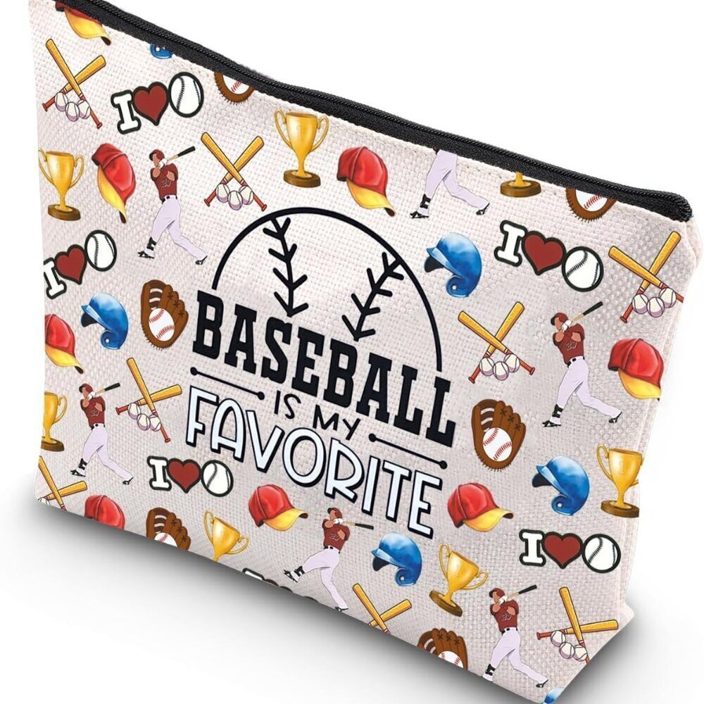 Baseball Gift Baseball Lover Gift Baseball Is My Therapy Makeup Bag Baseball Pla - Picture 1 of 7